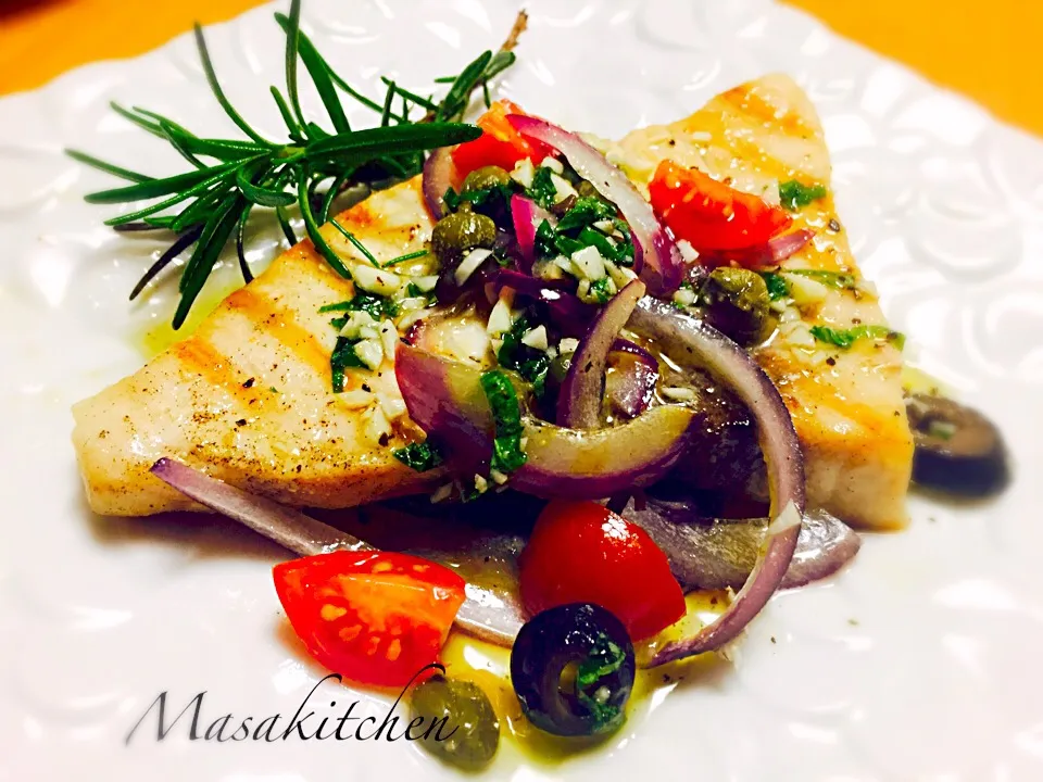 Grilled swordfish for dinner|Masakiさん