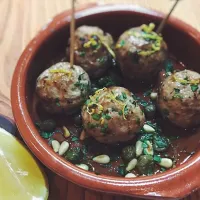 Tuna meatball with capers,lemon and pine nuts