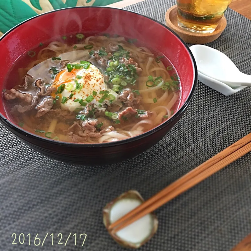 Snapdishの料理写真:肉うどん🍜|𓇼 Ⓢ Ⓗ Ⓘ Ⓝ Ⓞ Ⓑ Ⓤ 𓇼さん