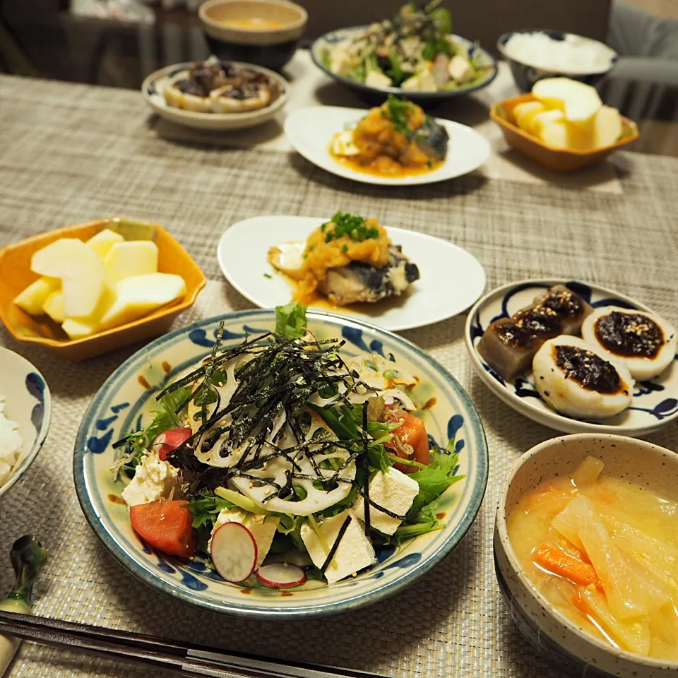 カリカリじゃことレンコンと豆腐のサラダ|はらしおりさん