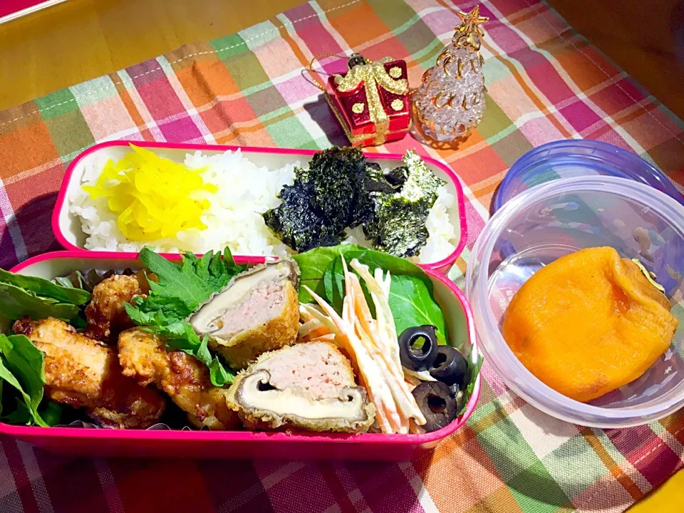 #若鶏の唐揚げと椎茸の肉詰め弁当#|miam miamさん