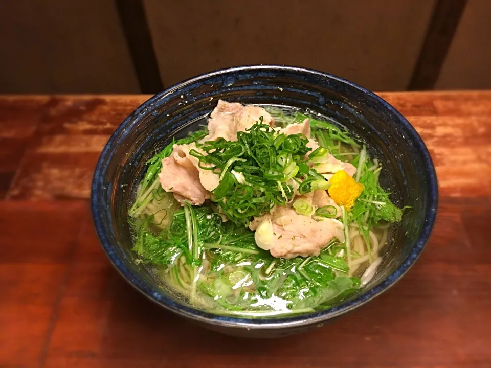 豚バラと水菜のハリハリ温めん2|半田手延べそうめんの店 阿波や壱兆さん