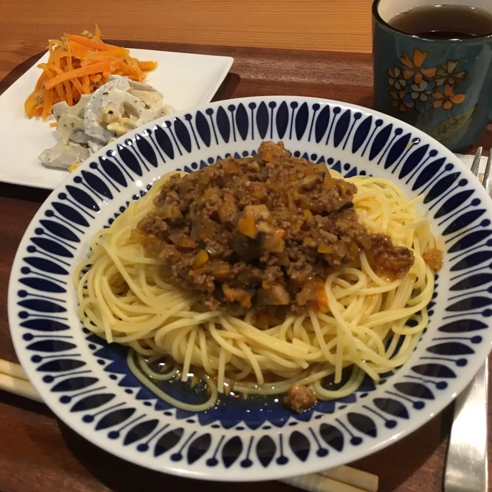 2016.12.18 晩御飯 #ミートソーススパゲティ|あっきーよさん