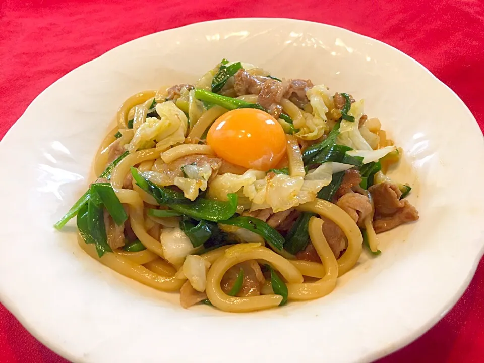 めぐぴょんの すき焼き風焼きうどん🎶|まるまさん