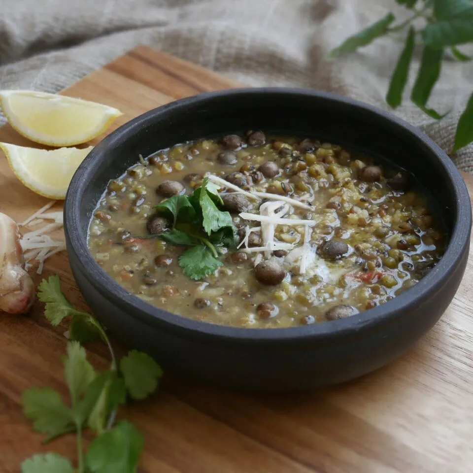 Moong Dal／インド風緑豆スープ（むかご入り）|まちまちこさん