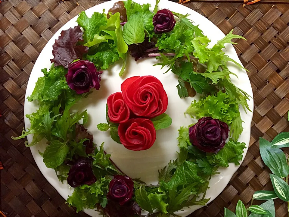 izoomさんの料理 バラのアミューズ 紫キャベツのピクルス 🌹 【Amuse bouche of roses made of red cabbage pickles】|あいさん