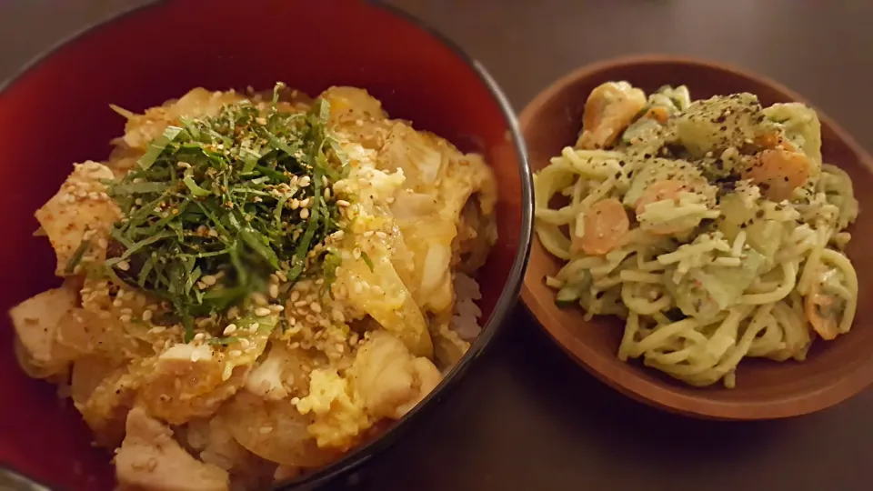 親子丼とパスタサラダ|兒島　勇さん