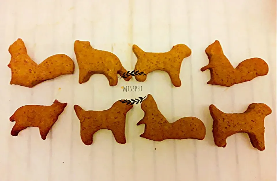 Snapdishの料理写真:動物手工餅乾（咖啡餅乾）
handmade coffee cookies
 #Cookies 
 #Coffee 
 #animal|lovemissphiさん