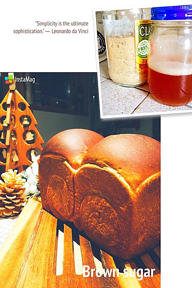 Snapdishの料理写真:The other day •*¨*•.¸¸♬Brown sugar bread 渋皮煮酵母でパンになり切れ無かった生地を足し生地にして(* u.u)) ﾍﾟｺﾘｯ|カンカンさん