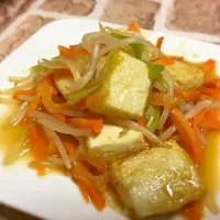 揚げ出し豆腐の野菜あんかけ|よぴさん