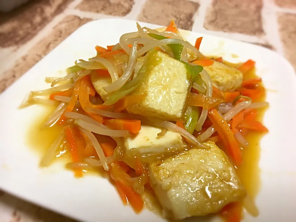 揚げ出し豆腐の野菜あんかけ|よぴさん