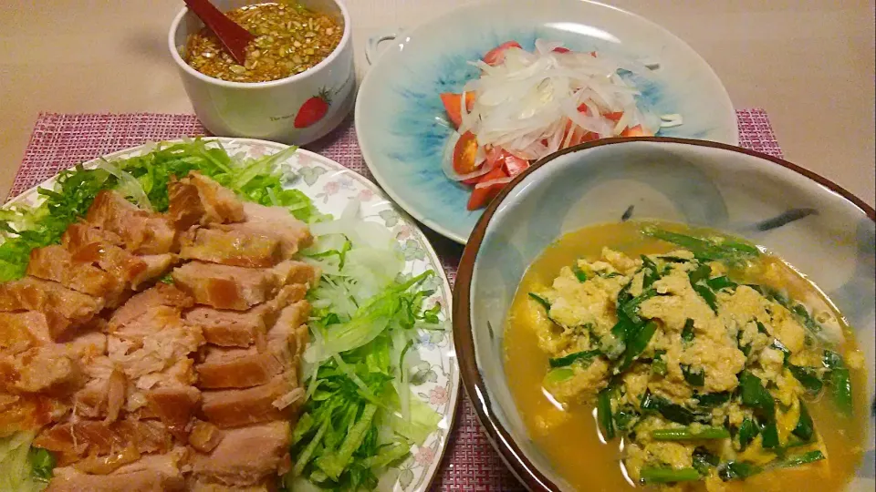 チャーシュー定食😋|お母の大皿さん