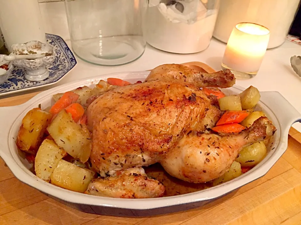 Herb roasted chicken with potatoes & carrots|🌺IAnneさん