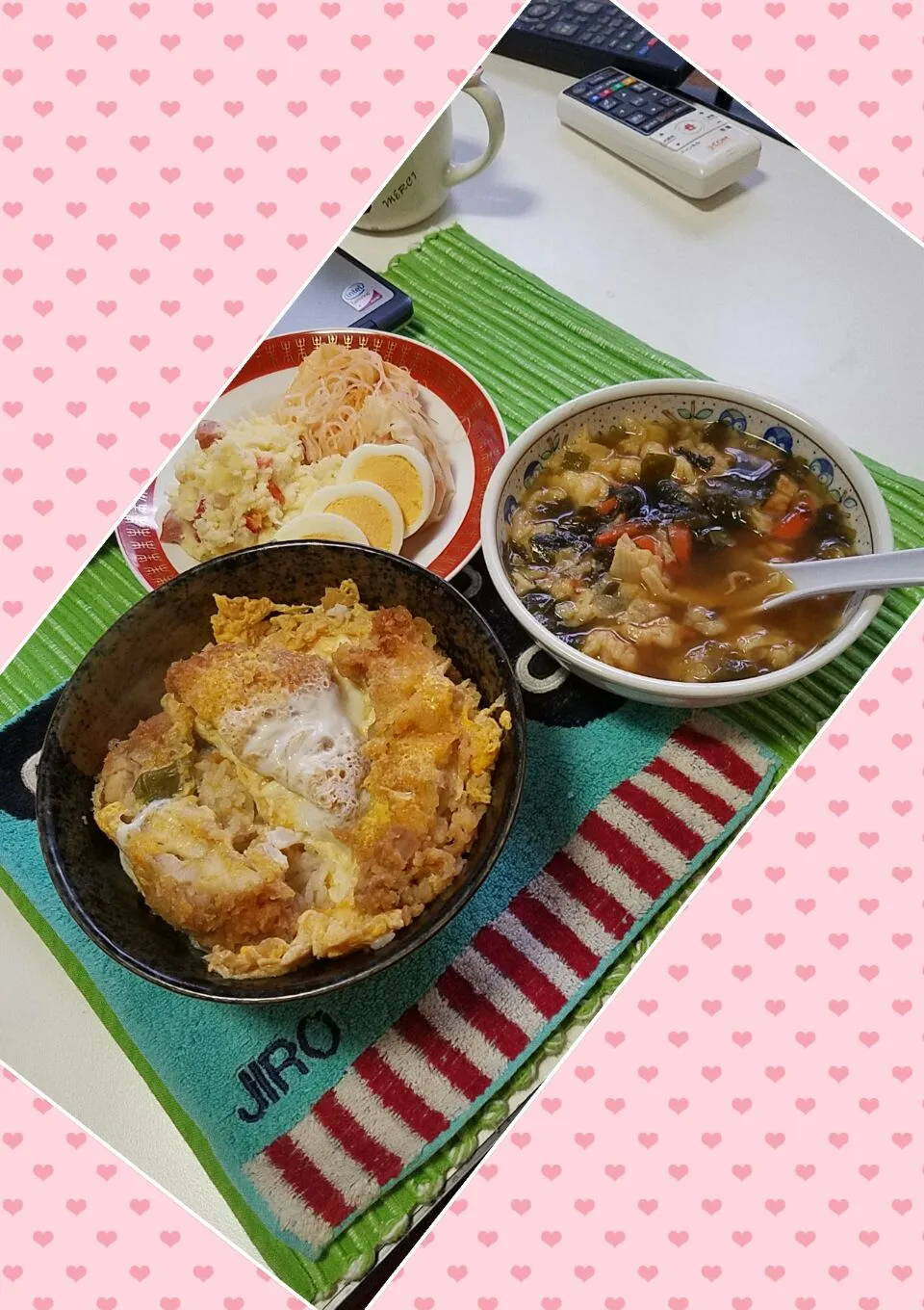 昨日の残り物チキンカツ丼作ってみた|ジロー7さん