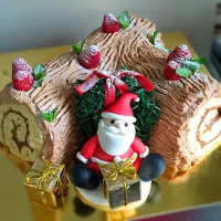 Christmas cake with fondant Santa Claus|Lie Lie Chongさん