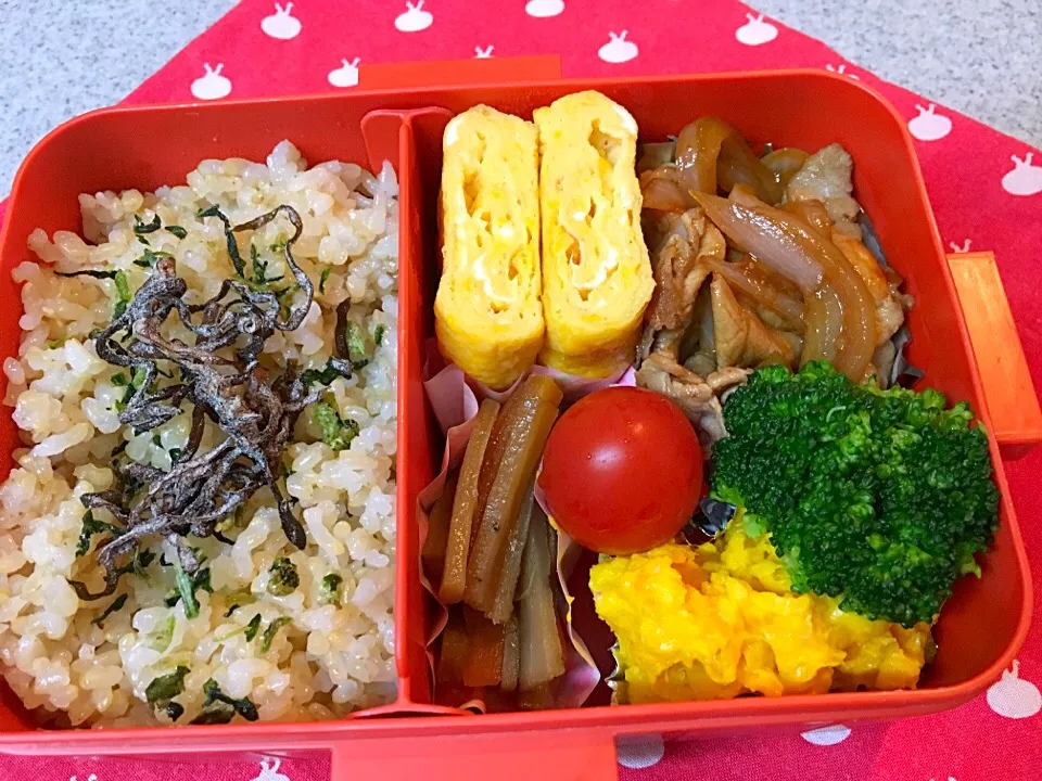 12/22☆今日のお弁当☆〜焼肉、かぼちゃサラダ、だし巻き卵、きんぴらなど〜|Satokoさん