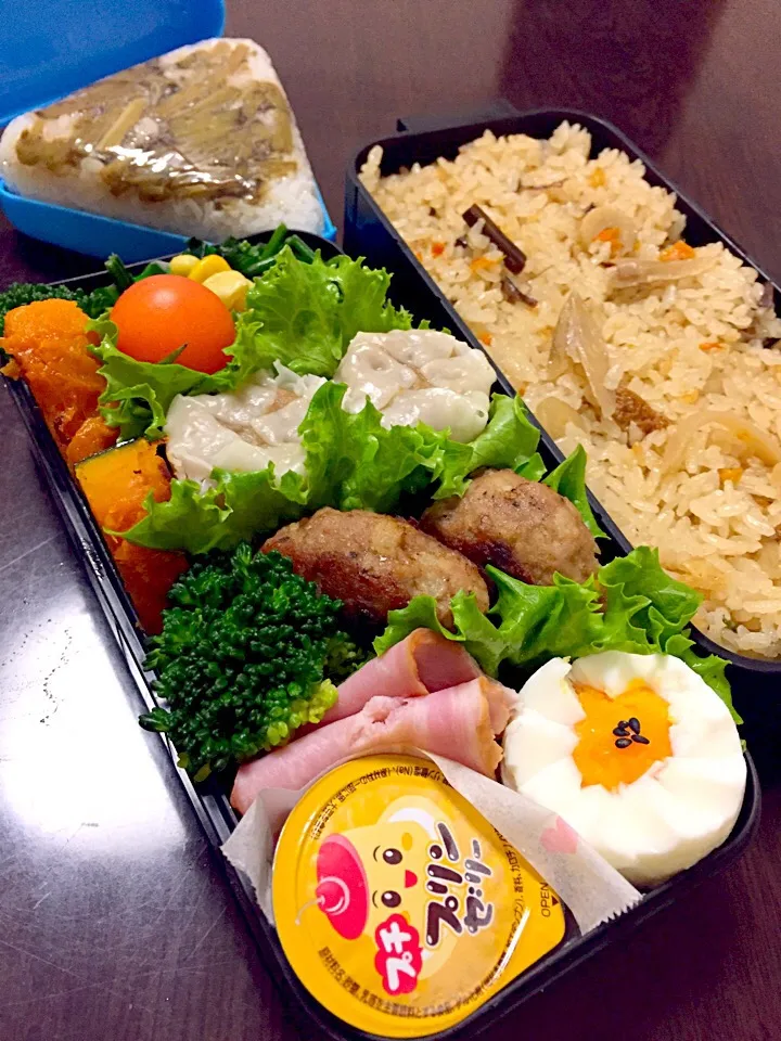 高校2年男子（炊き込みご飯）弁当☔
【終業式】|じゅごんさん