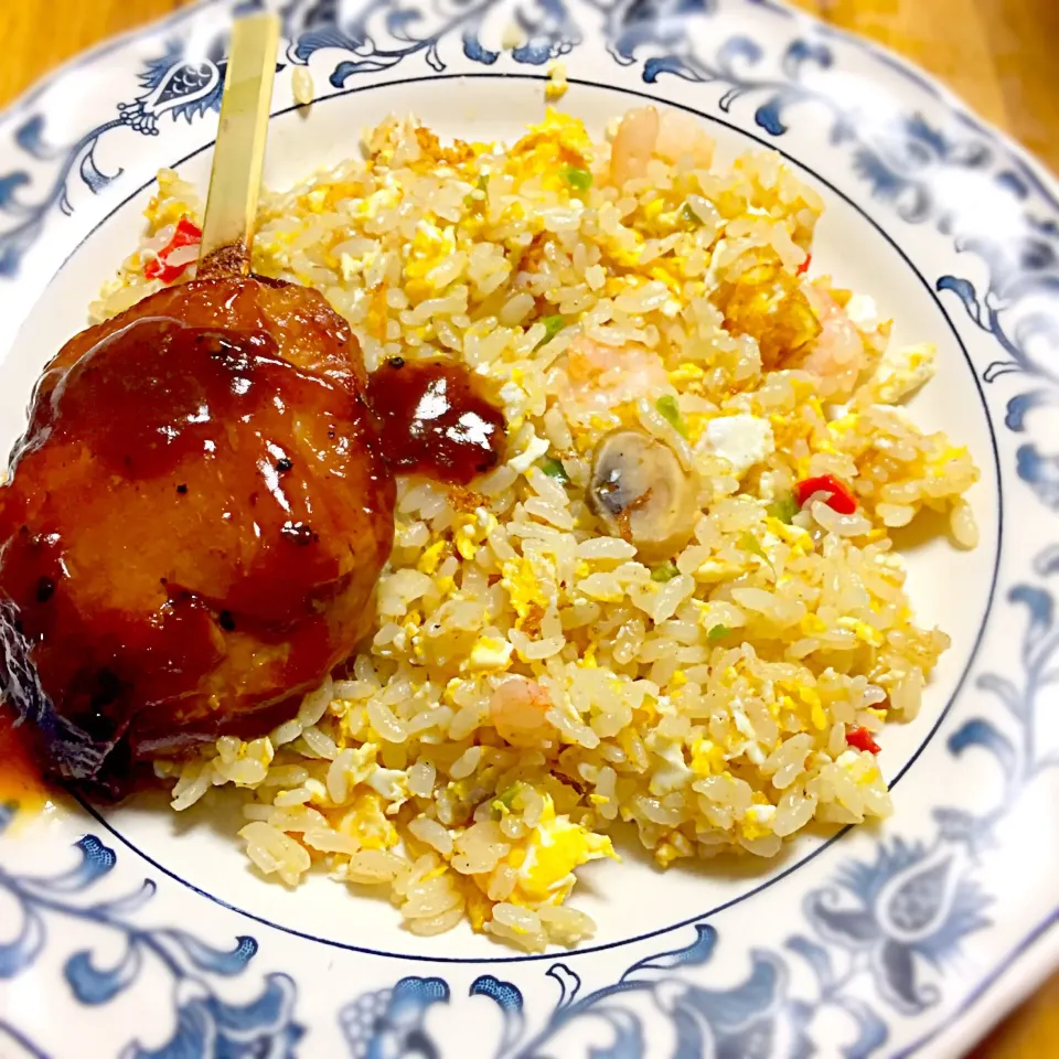 エビピラフ、チキン照り焼きのせ|Kunisanoさん