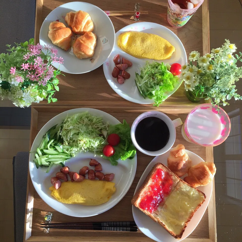 Snapdishの料理写真:12/23❤︎主人と娘の休日朝ごはん❤︎|Makinsさん