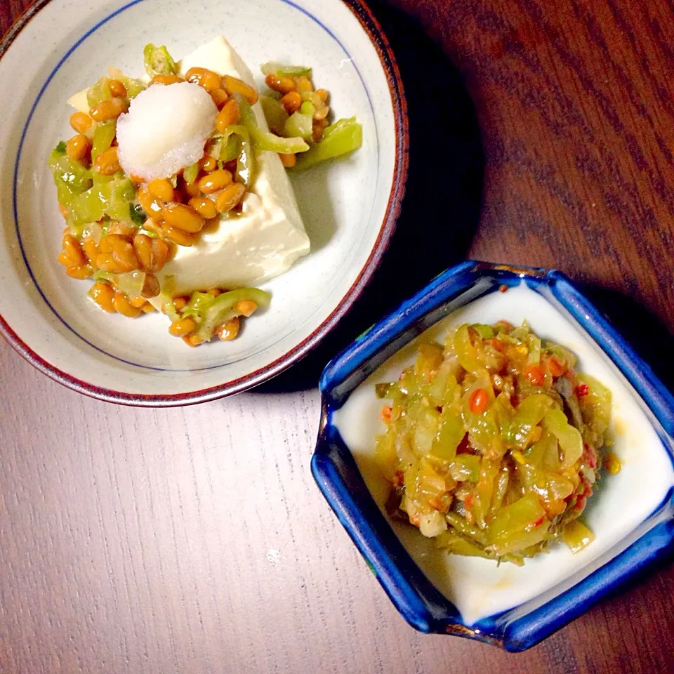 納豆冷奴と、青菜のお漬物の味噌和えリメイク|_tsvietさん