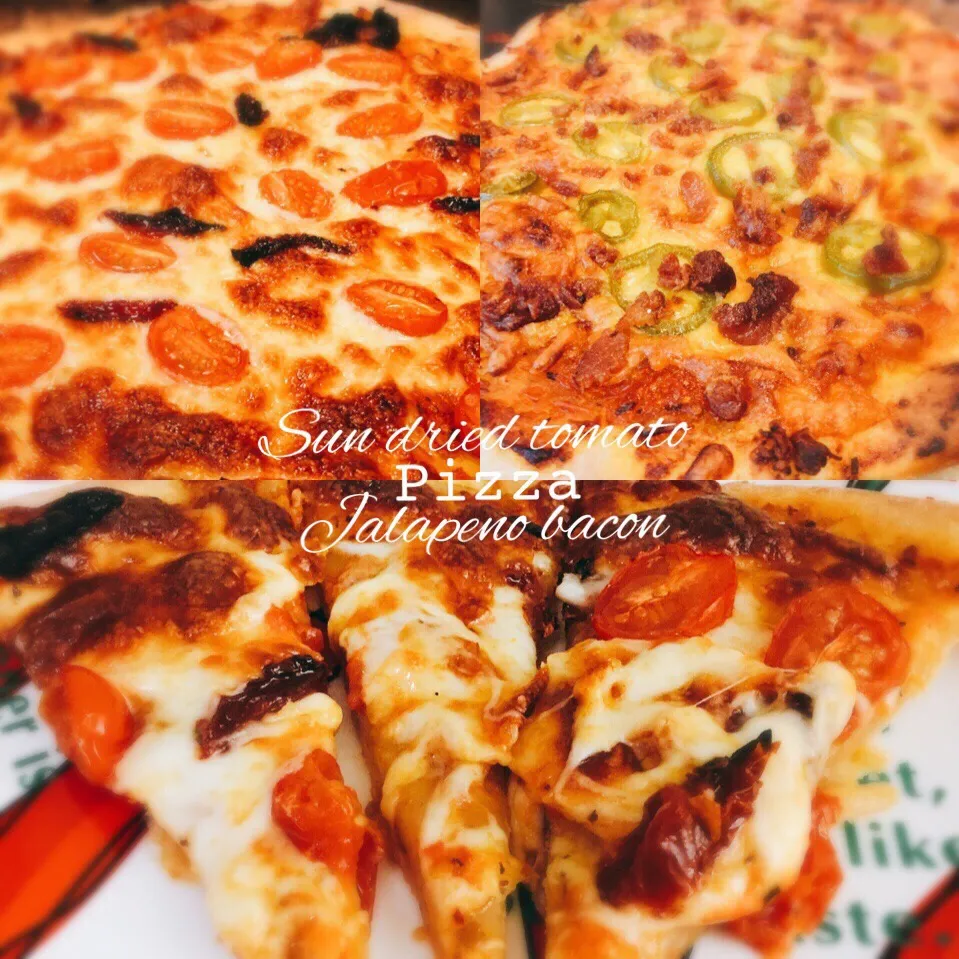 🍕Sun dried tomato & Jalapeño bacon Pizza 🍅サンドライトマト ピザ ハラペーニョ ベーコン ピザ|🌸Emery Mさん