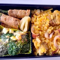 Snapdishの料理写真:パエリア弁当|ヤマアラシさん