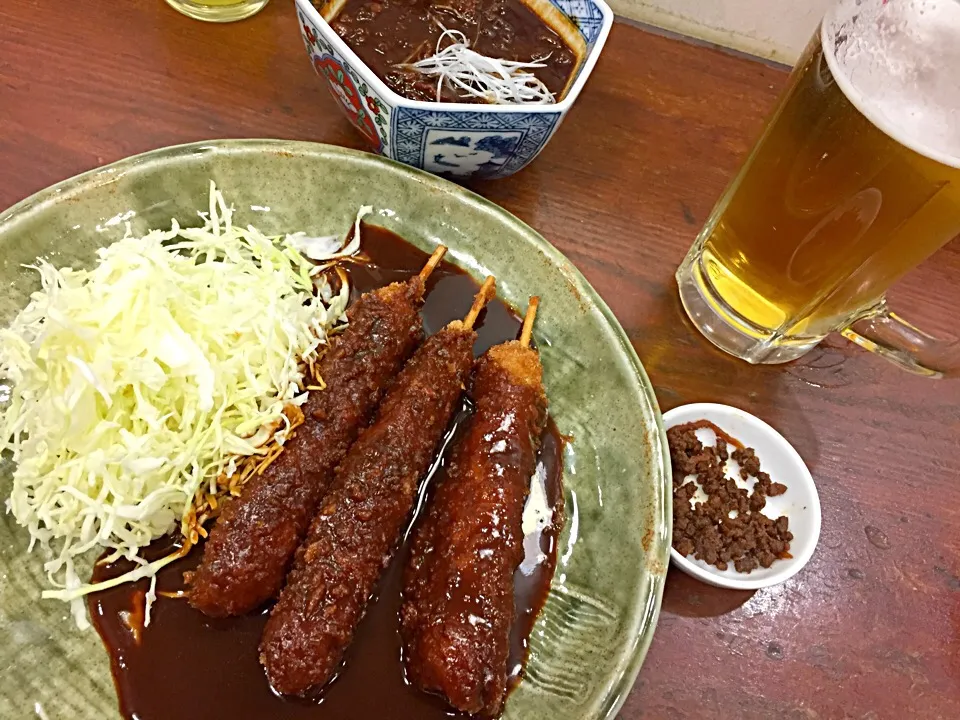 味噌串カツとどて煮とビール|LiNxさん