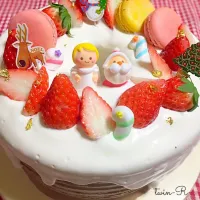 Snapdishの料理写真:クリスマスデコ♡ココアシフォンケーキ|twin-R-さん