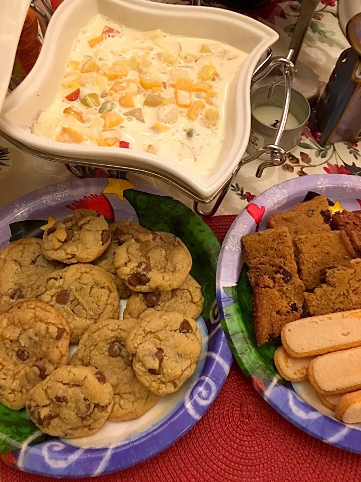 Christmas Dessert #chocolatechipcookie #fruitsalad|🌺IAnneさん