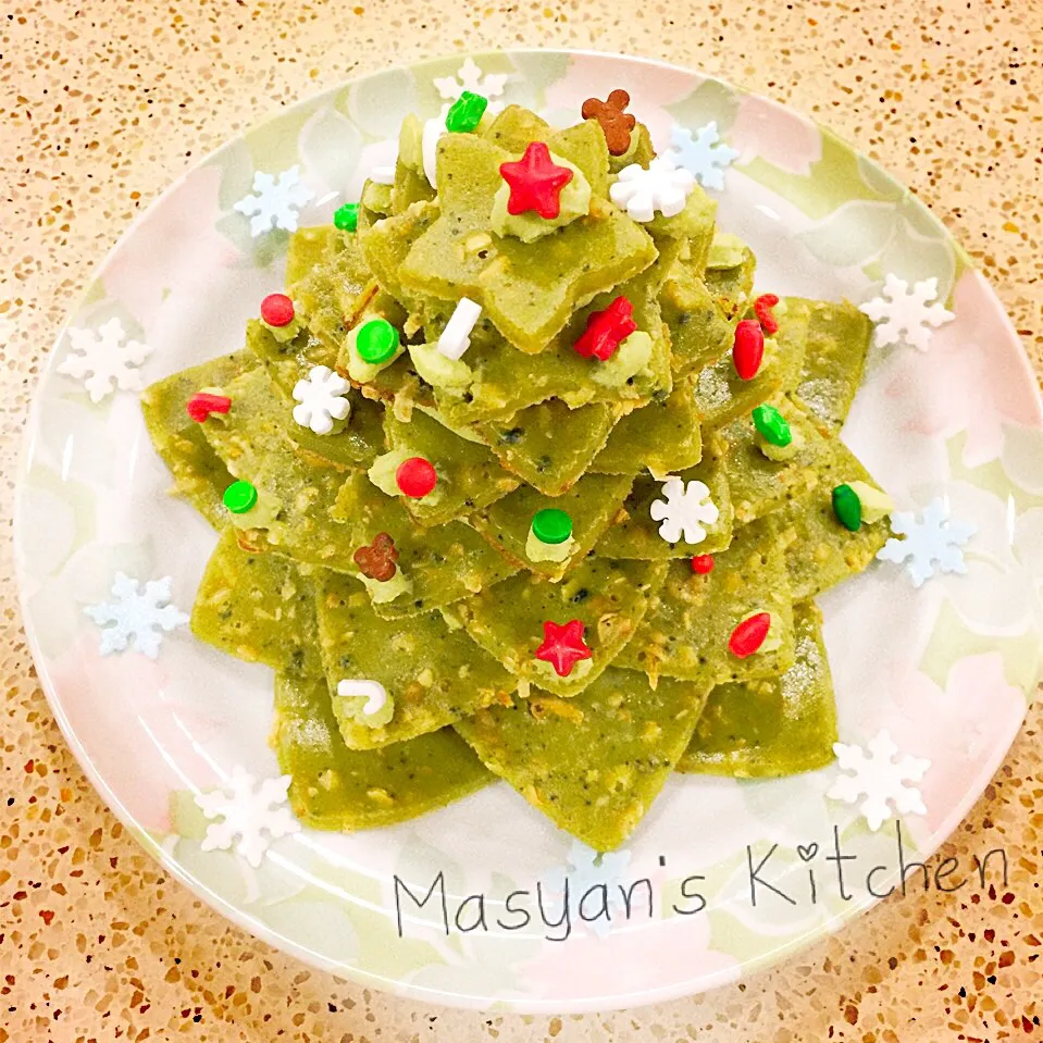 メリクリ🎄豆腐抹茶クリーム使用 パンケーキツリー|Miyukiさん