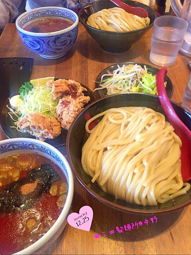 ★☆おでかけランチ☆★三田製麺所の唐揚げセットつけめん♪|さとみさん