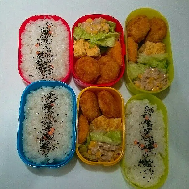 Snapdishの料理写真:12/26(月)の３人弁当🍱|ふみぃさん