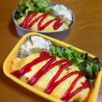 オムライスのお弁当( ˊᵕˋ )|あるるーさん