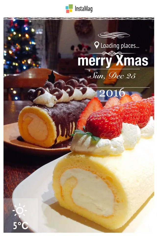 Christmasのロールケーキ꒰ღ˘◡︎˘ற꒱✯︎*･☪︎:.｡|カンカンさん