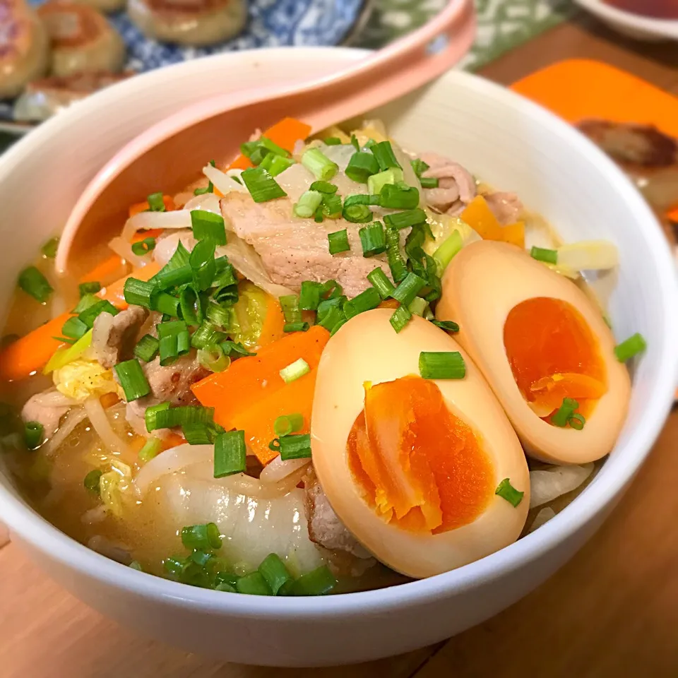 Snapdishの料理写真:蟹出汁野菜味噌ラーメン|misakiさん