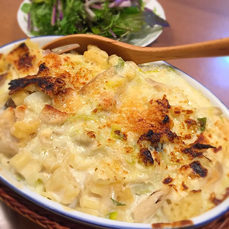 ネギと白菜の豆乳グラタン
#ネギと白菜の豆乳グラタン#豆乳マカロニグラタン#パーティ料理#持ち寄り料理|ジャスミンリリーさん