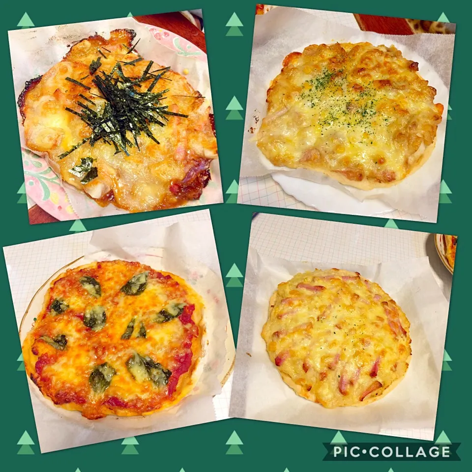 彼とクリスマスパーティー♡その２
おもち照り焼きピザ
グラタンピザ
マルゲリータ
ポテトスペシャル
全て手作り♪|みいみいさん