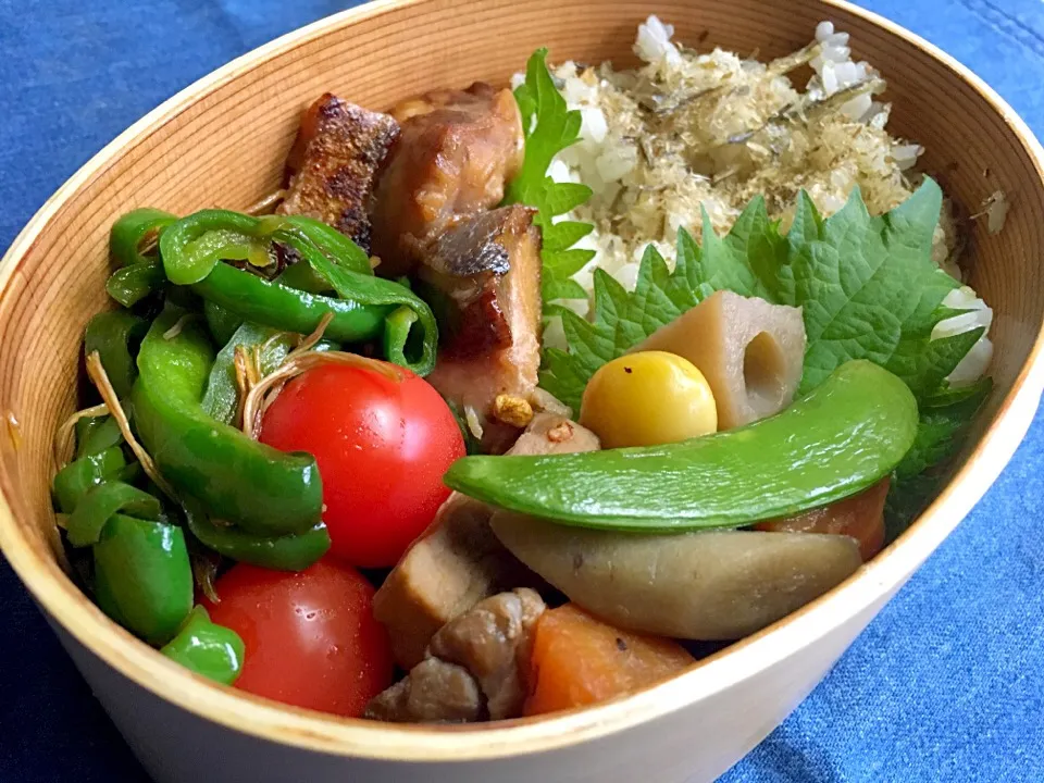 鰤照り焼き弁当#鰤照り焼き#がめ煮#ピーマンのきんぴら|Naoko Miyataさん