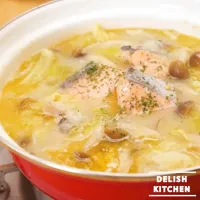 【動画】塩鮭の味噌バター鍋 delishkitchentv|DELISH KITCHENさん