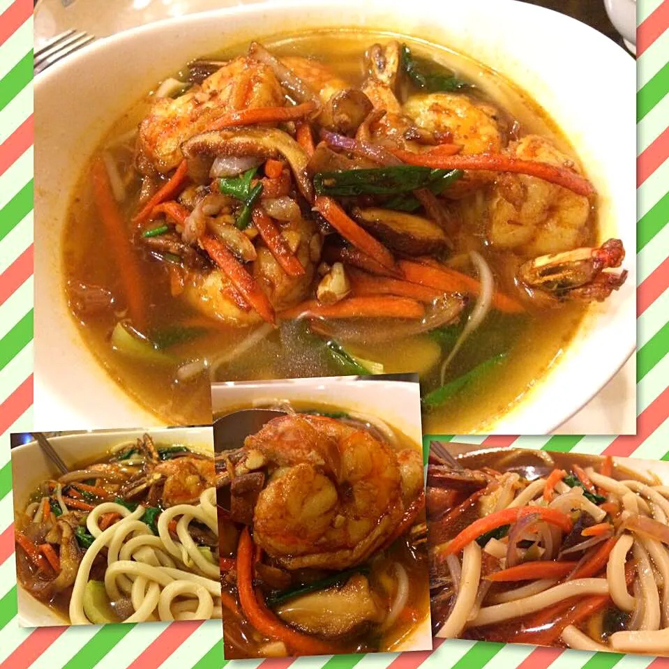 Tom yum prawns with udon noodles#tomyum #udon #prawns|🌺IAnneさん