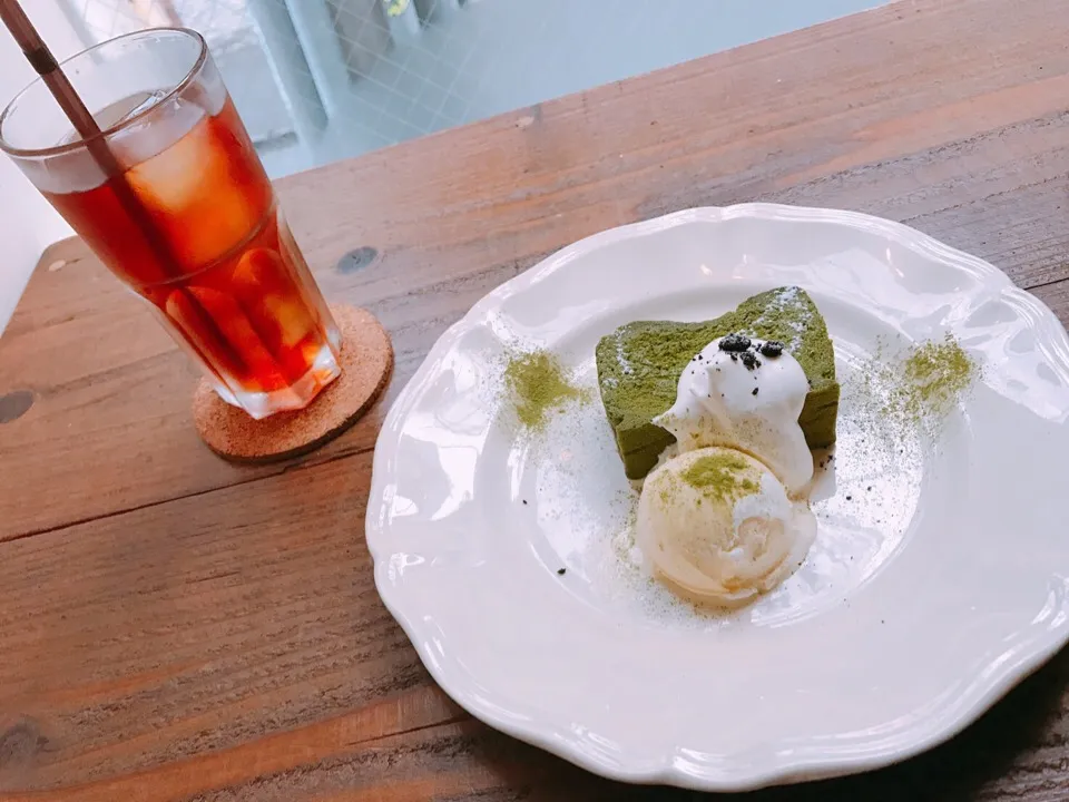 抹茶とホワイトチョコレートの
チーズケーキ|ちゃみこさん