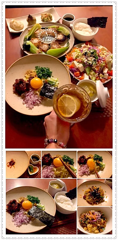 Snapdishの料理写真:Today's Dinner🍴前菜･豆腐ｻﾗﾀﾞ･大根餅&青梗菜の塩味炒め･台湾混ぜそば･追い飯･白菜とわかめの中華風ｽｰﾌﾟ|🌈Ami🍻さん