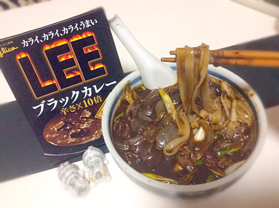 挽肉、玉ねぎを炒めてLEE ブラックカレーをうどんつゆで伸ばしました。^_^|Takeshi  Nagakiさん