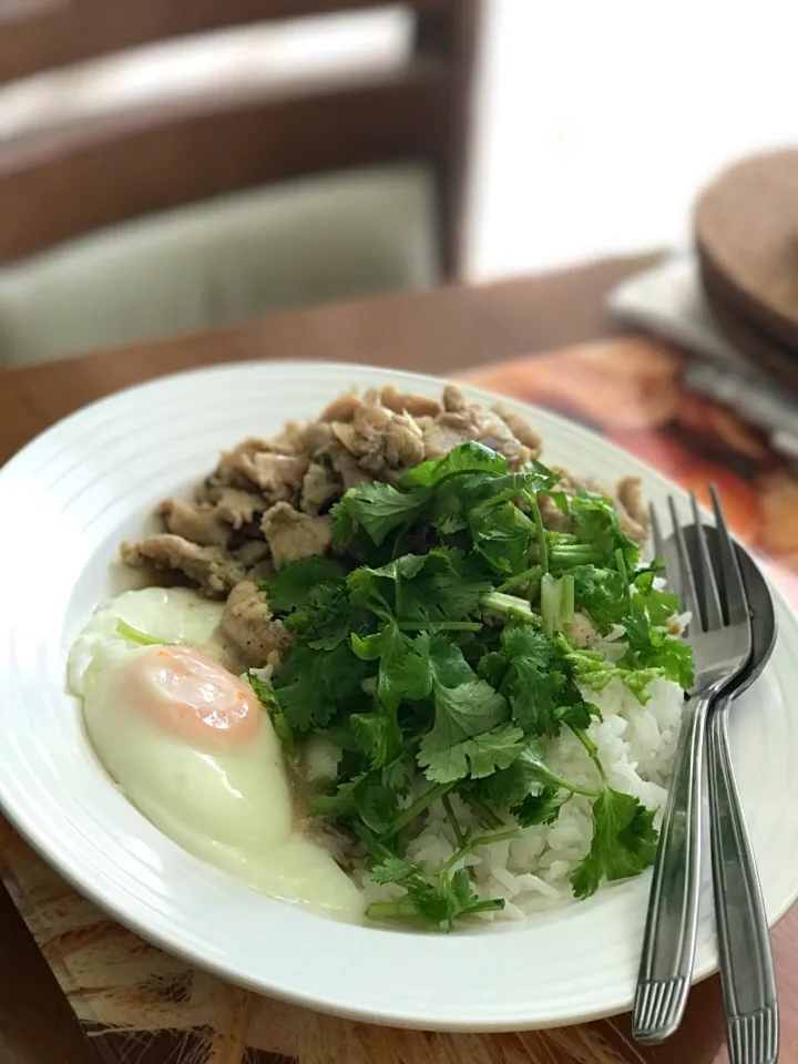 ข้าวอกไก่กระเทียมพริกไทย ไข่ดาวน้ำ เริ่มอ้วนละ ต้องกินคลีน แต่ไม่100%|Wasiapha Maigate Na Krungtepさん