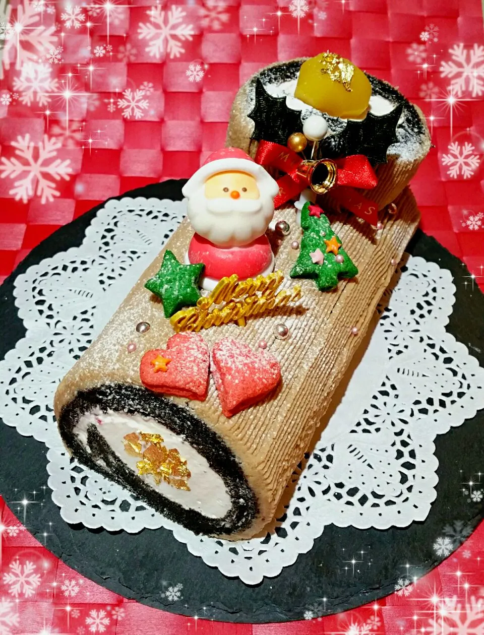 マミチュロ作、サプライズ!!! Xmas & Birthday ケーキ🍰
モンブランロールケーキ🎂|mamichulloさん