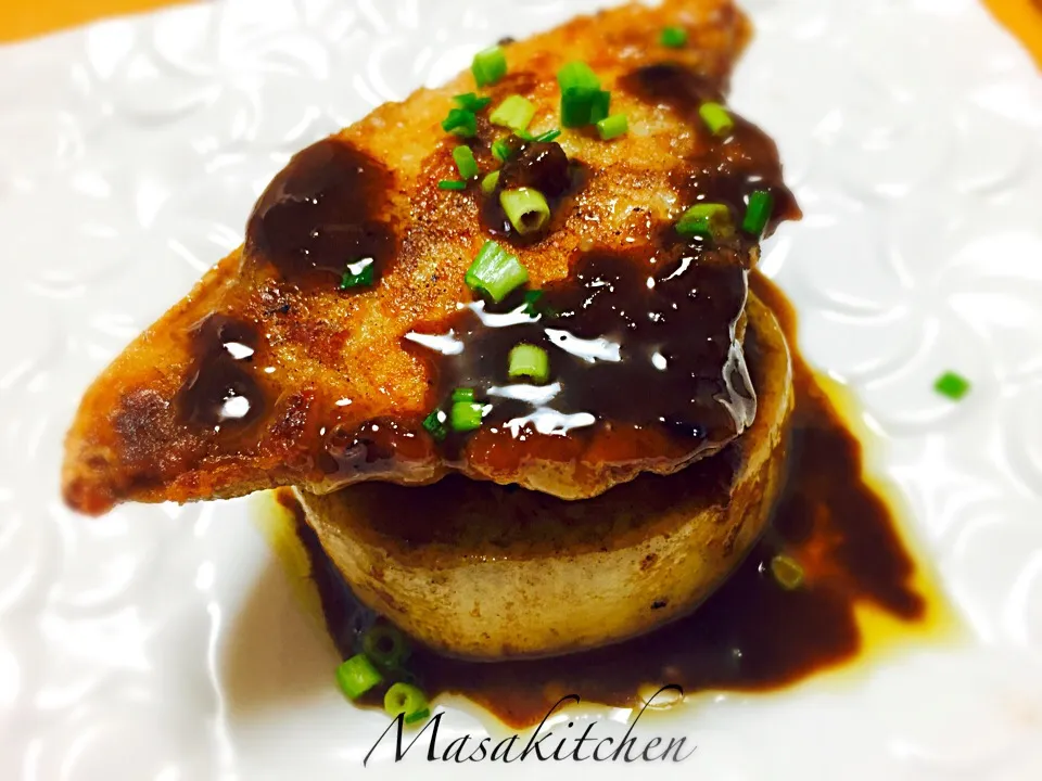 Yellowtail redwine sauce with radish steak|Masakiさん