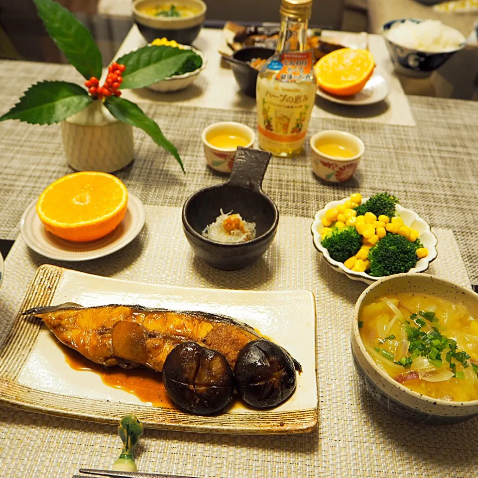 ハーブの恵みを食前酒に子持ちカレイの煮付け|はらしおりさん