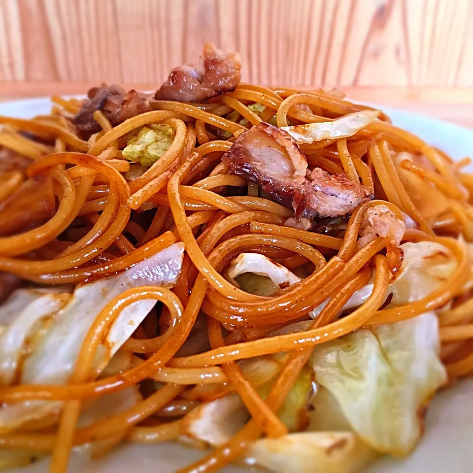 朝麺『生姜焼きパスタ』|ち〜おんさん