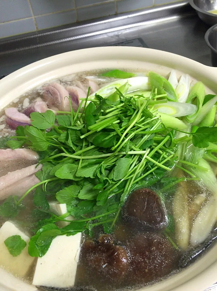 鴨鍋〜❗️ 締めはもちろん蕎麦で鴨南蛮年越し蕎麦😋✨ 今年1年沢山のもぐもぐやリスナ、コメント、大変ありがとうございました(=^^=) また来年もよろしゅ〜お願いします(*^▽^)/★*☆|Yuuki🍷🍶🍻さん