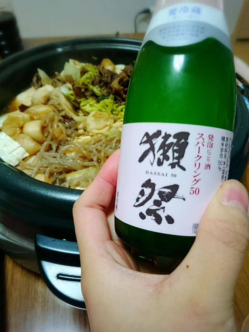 すき焼きと御神酒代わりのお酒|ようかんさん